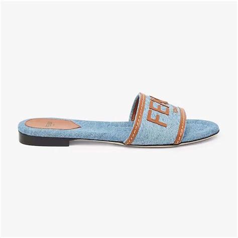 fendi flip flops im stylin|Fendi denim slides.